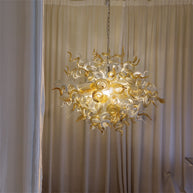 Amber color luxury style Blown glass chandelier for dining room