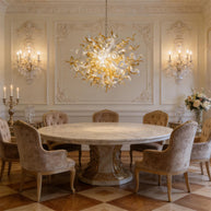 Amber color luxury style Blown glass chandelier for dining room