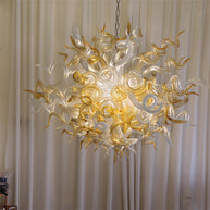 Amber color luxury style Blown glass chandelier for dining room