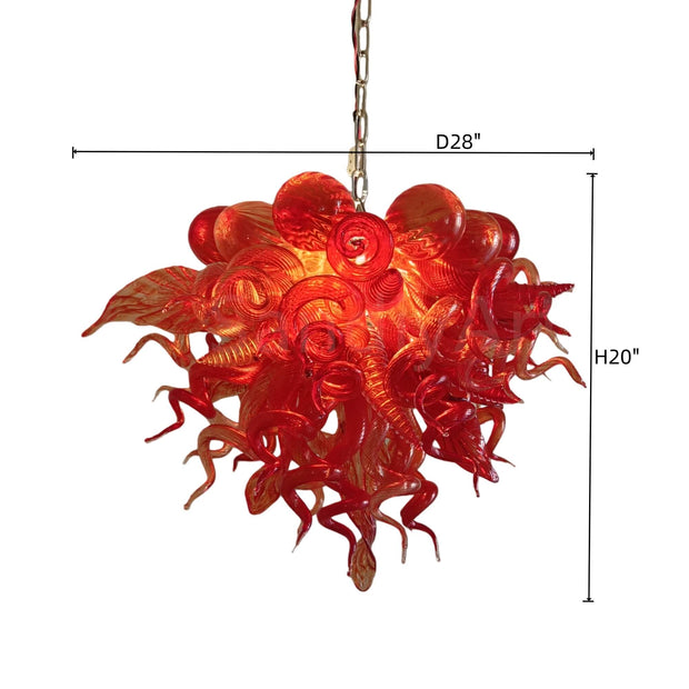 Glass red chandelier