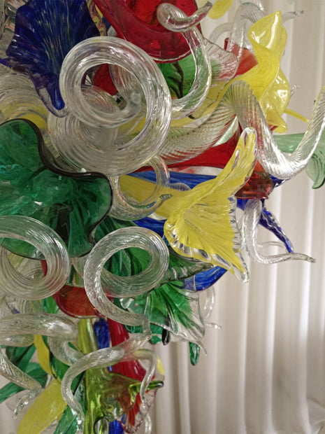 Colorful colored glaze Art glass chandelier for wedding part decoration
