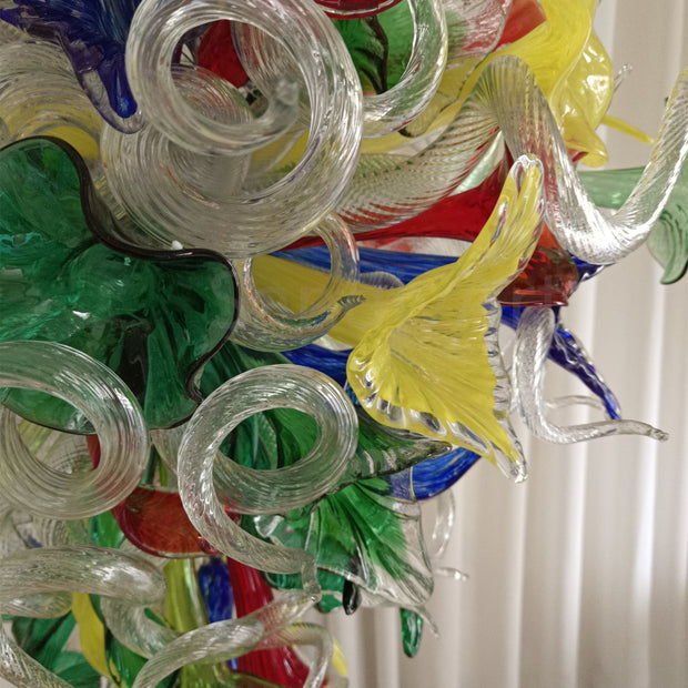 Colorful colored glaze Art glass chandelier for wedding part decoration