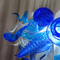 White and blue color hand made glass Modern glass chandeliers lighting