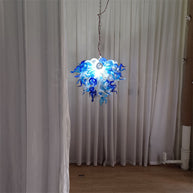White and blue color hand made glass Modern glass chandeliers lighting