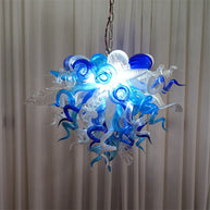 White and blue color hand made glass Modern glass chandeliers lighting