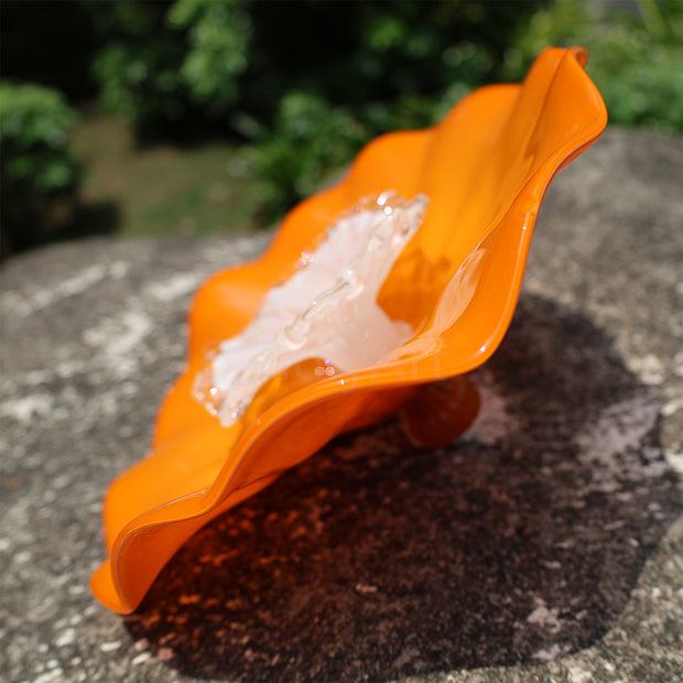 Orange color Handblown Chihuly Persian bows wall decoration art