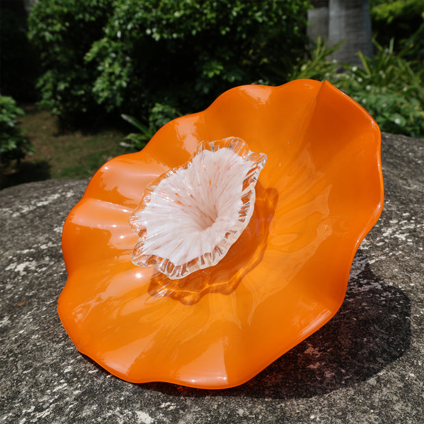 Orange color Handblown Chihuly Persian bows wall decoration art