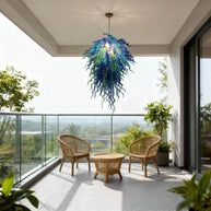 hand made DIY blown glass chandelier