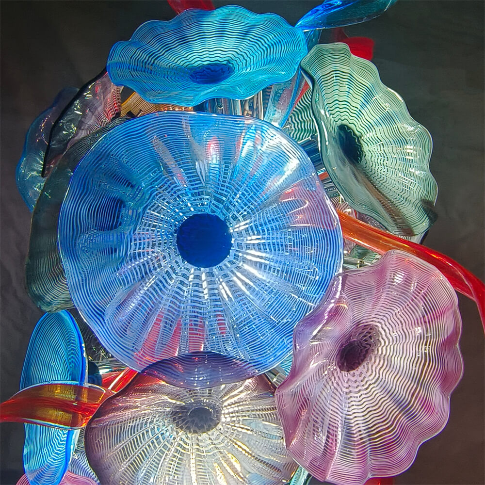 Factory production of hand blown glass lotus chandelier wedding decoration