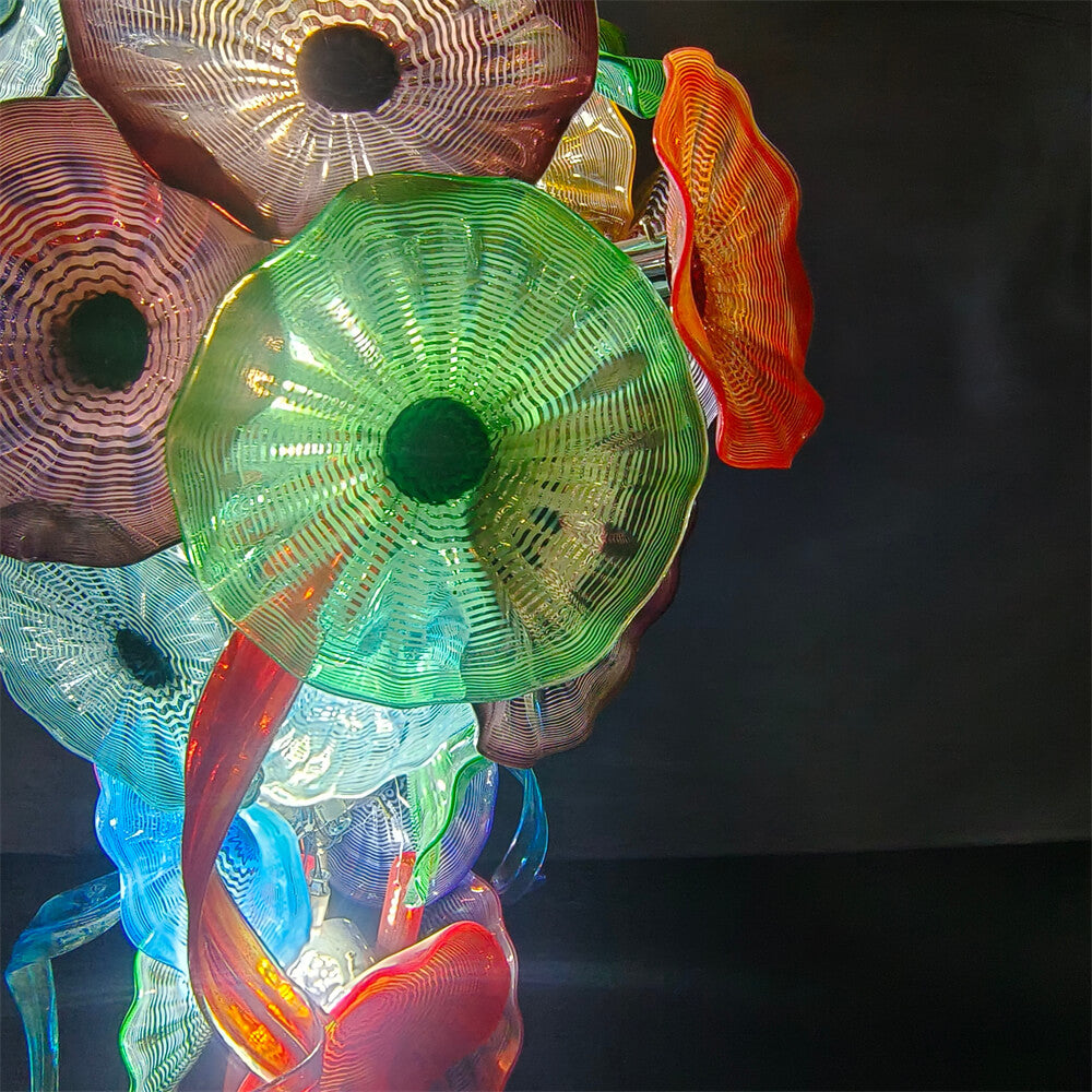 Factory production of hand blown glass lotus chandelier wedding decoration