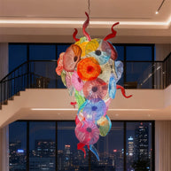 Factory production of hand blown glass lotus chandelier wedding decoration