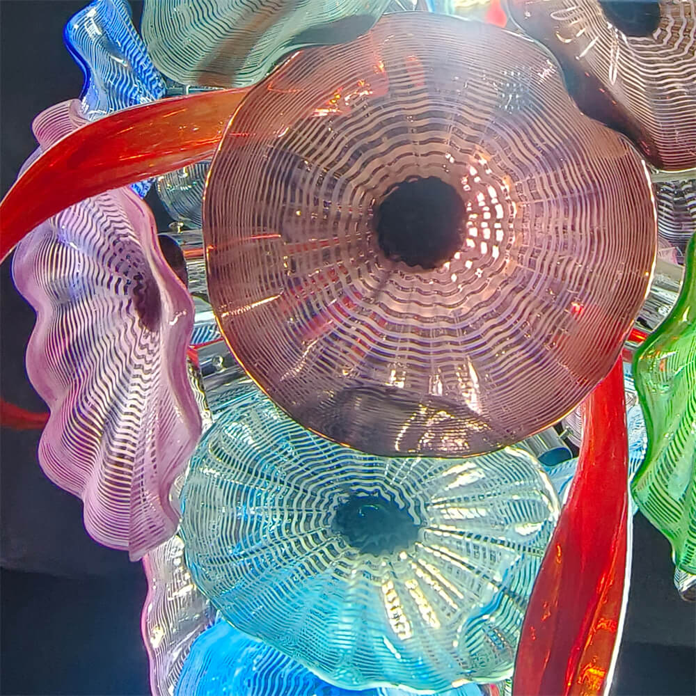 Factory production of hand blown glass lotus chandelier wedding decoration