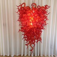 Red blown glass chandelier for home hotel decoraiton