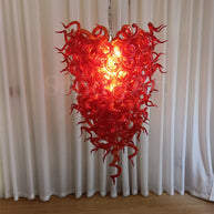 Red blown glass chandelier for home hotel decoraiton
