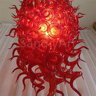 Red blown glass chandelier for home hotel decoraiton