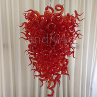 Red blown glass chandelier for home hotel decoraiton