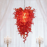 Red blown glass chandelier for home hotel decoraiton