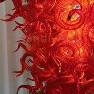 Red blown glass chandelier for home hotel decoraiton