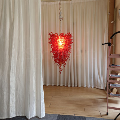 Red blown glass chandelier for home hotel decoraiton