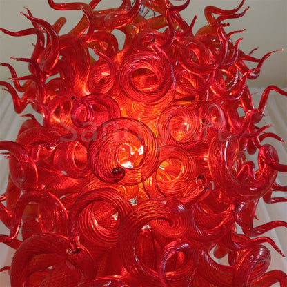 Red blown glass chandelier for home hotel decoraiton