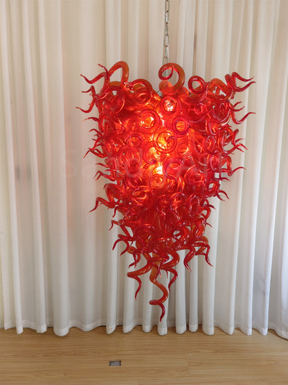 Red blown glass chandelier for home hotel decoraiton