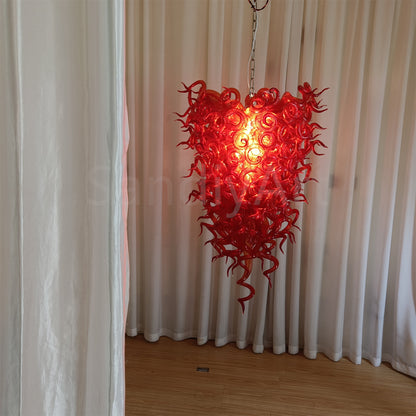 Red blown glass chandelier for home hotel decoraiton