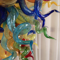 Muticolor blown glass chandelier
