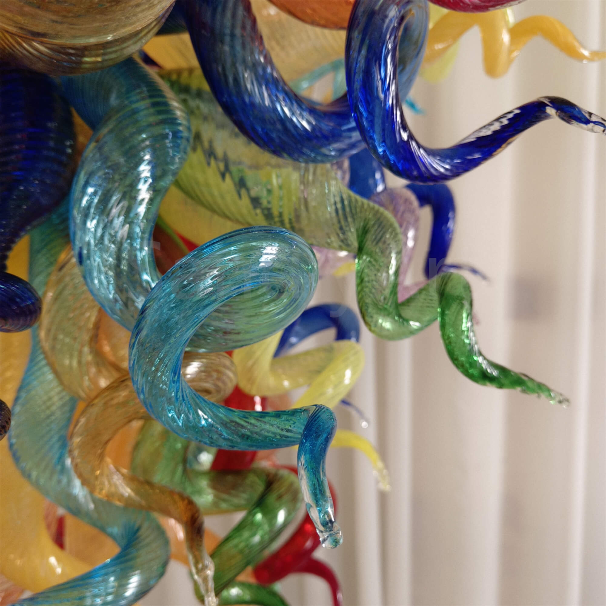 Muticolor blown glass chandelier