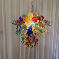 Muticolor blown glass chandelier