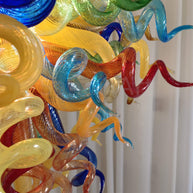Muticolor blown glass chandelier