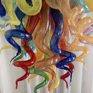 Muticolor blown glass chandelier
