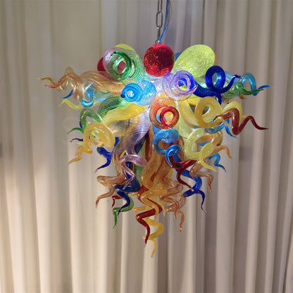 DIY hand made colorful modern style glass chandelier dining room decoration
