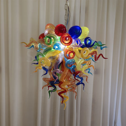 DIY hand made colorful modern style glass chandelier dining room decoration