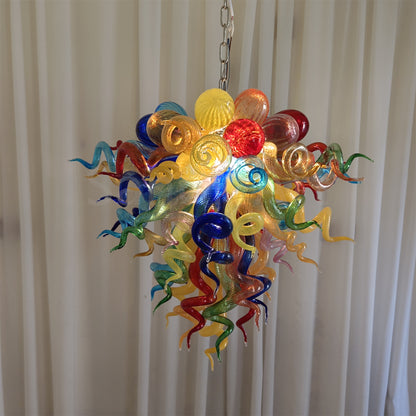 DIY hand made colorful modern style glass chandelier dining room decoration