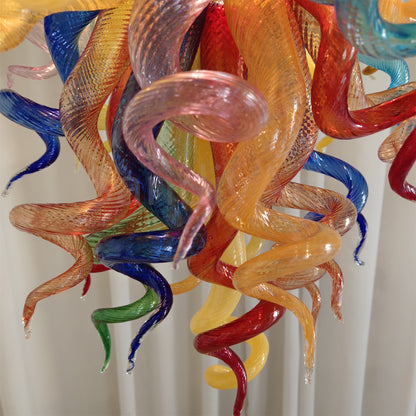 DIY hand made colorful modern style glass chandelier dining room decoration