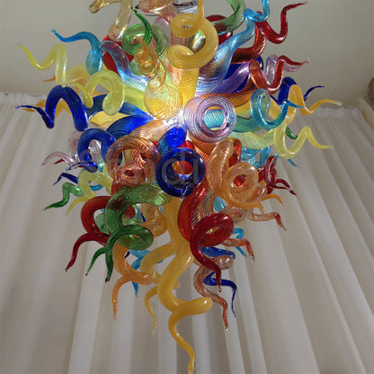 DIY hand made colorful modern style glass chandelier dining room decoration