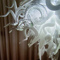 Modern design white color diy handblown glass chihuly style pendant lamp