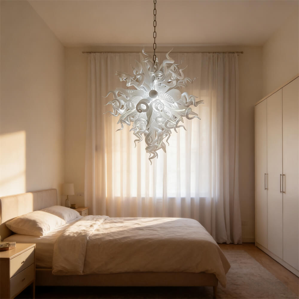 Modern design white color diy handblown glass chihuly style pendant lamp