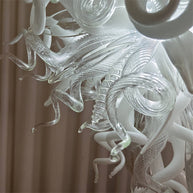 Modern design white color diy handblown glass chihuly style pendant lamp