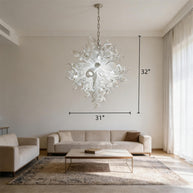 Modern design white color diy handblown glass chihuly style pendant lamp