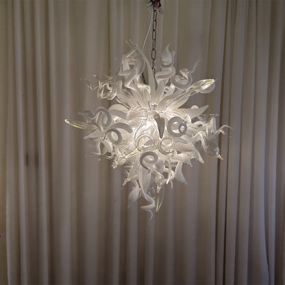 Modern design white color diy handblown glass chihuly style pendant lamp