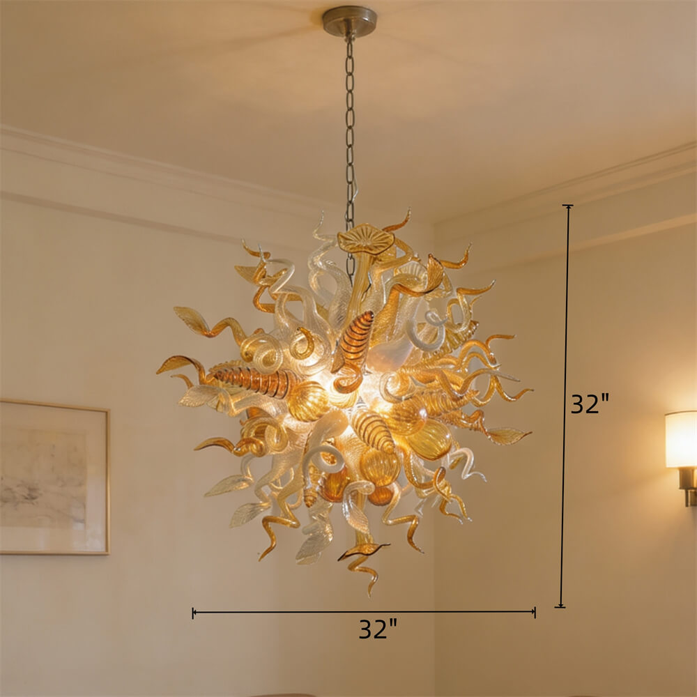 Luxury design hand made blown murano glass Chihuly type chandelier