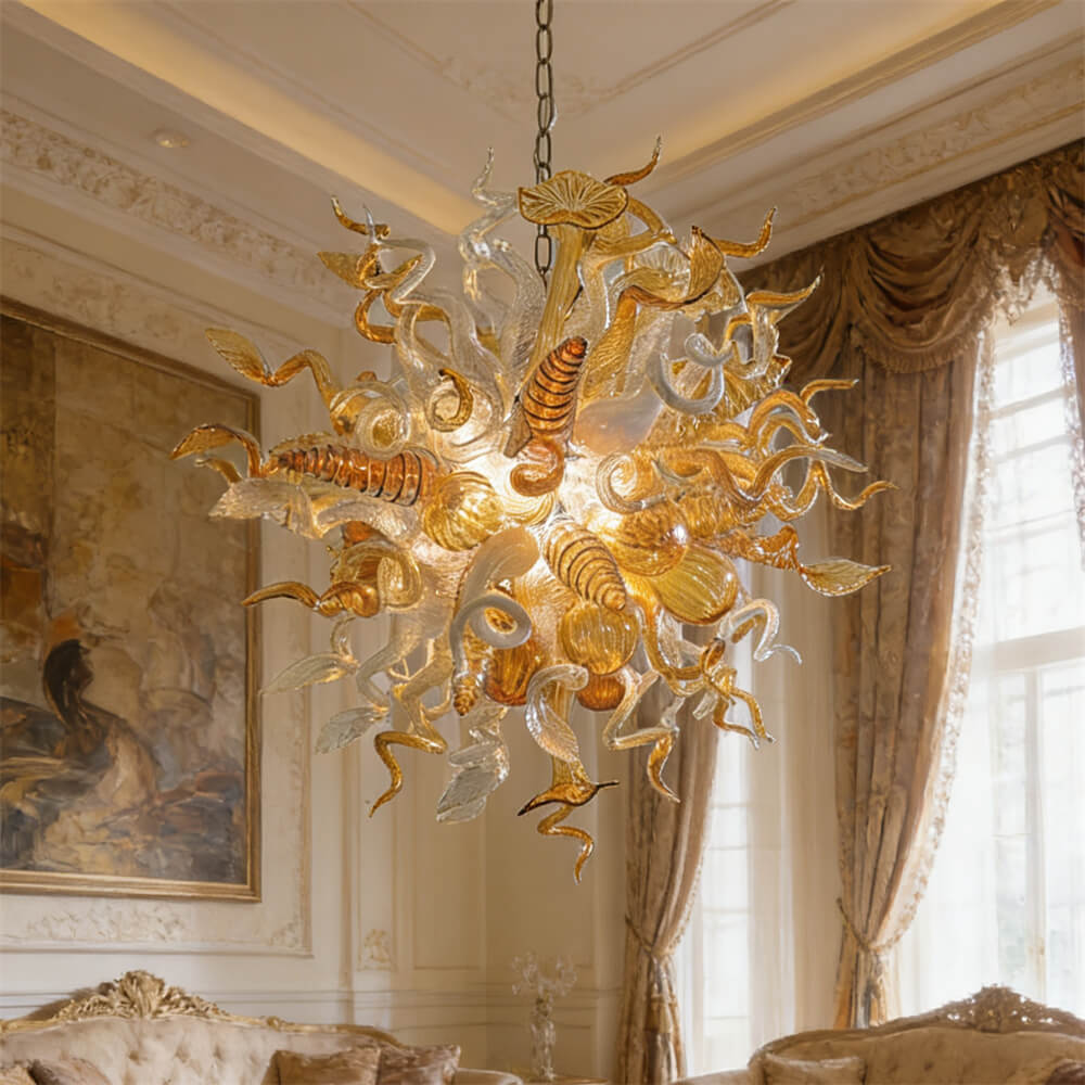 Luxury design hand made blown murano glass Chihuly type chandelier