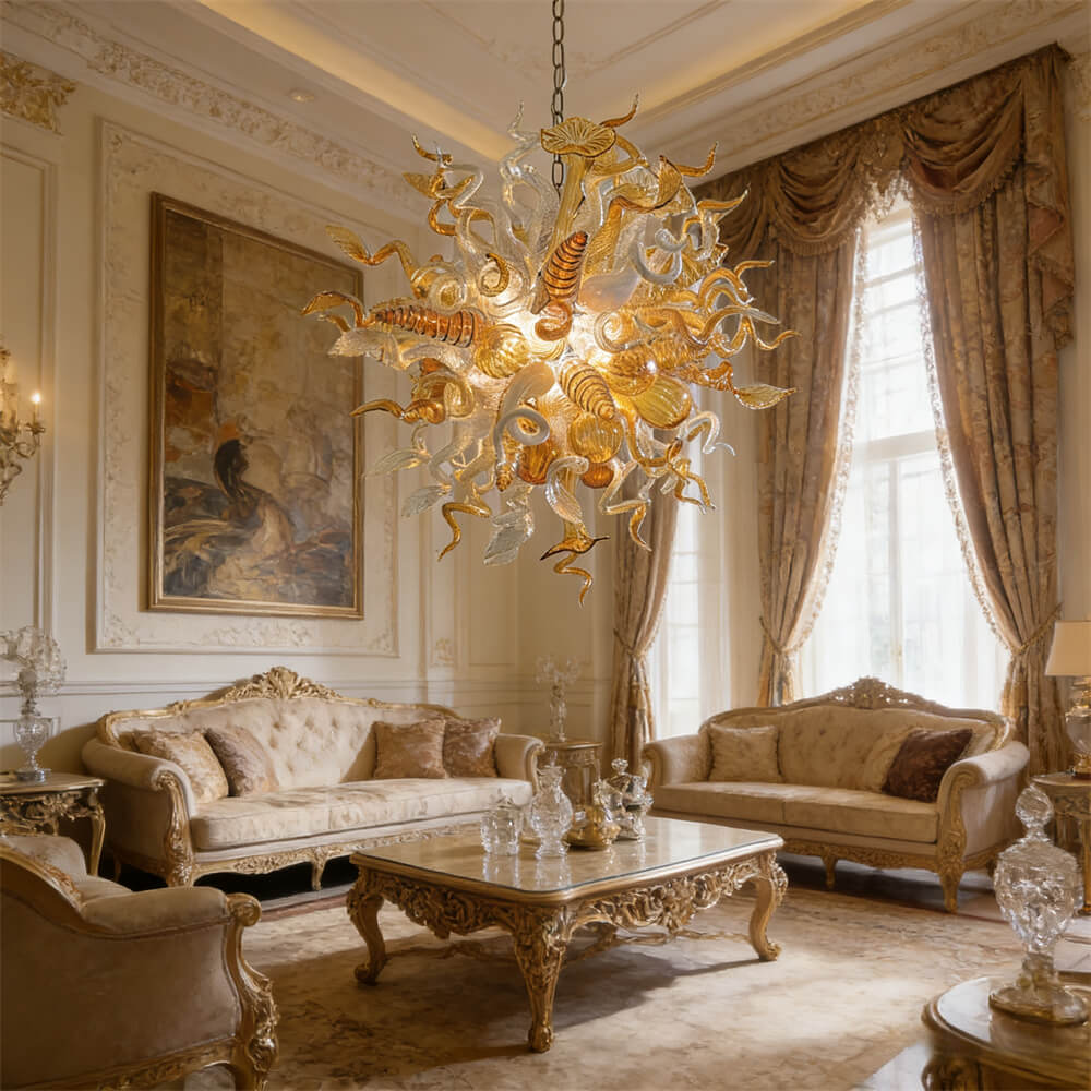 Luxury design hand made blown murano glass Chihuly type chandelier