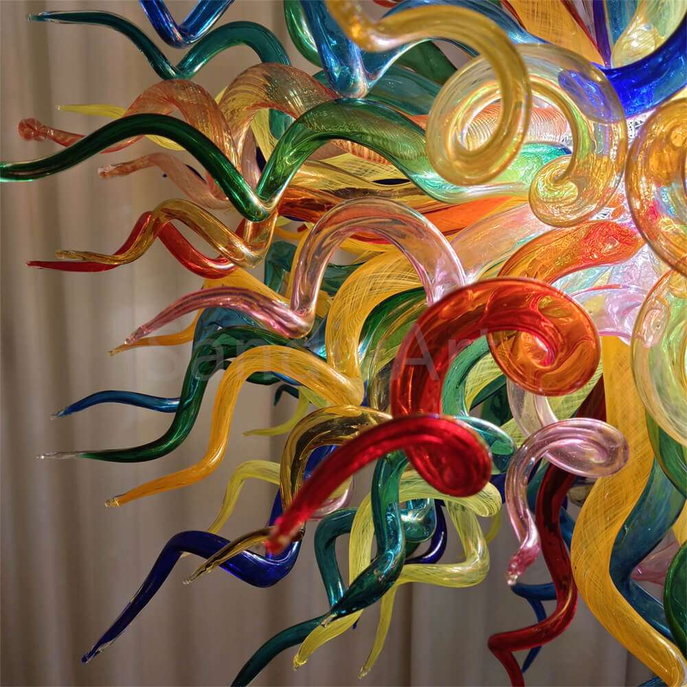 Multicolor round shape hand made murano glass chihuly style art chandelier