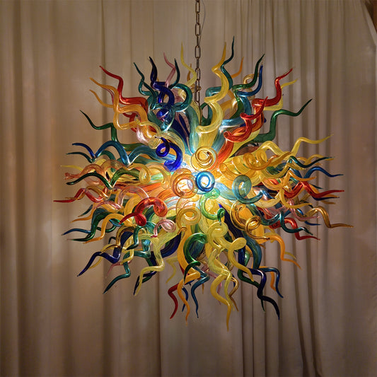 Multicolor round shape hand made murano glass chihuly style art chandelier