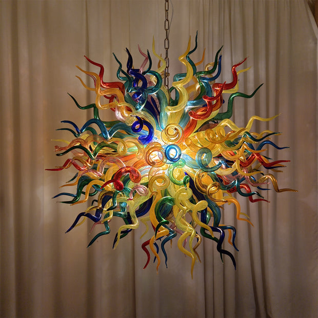 Multicolor round shape hand made murano glass chihuly style art chandelier