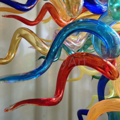 Multicolor round shape hand made murano glass chihuly style art chandelier