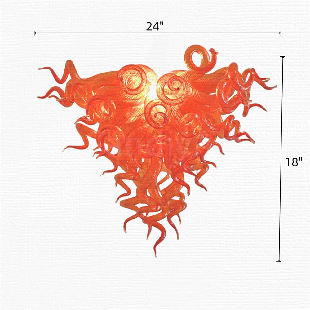 Wedding holiday festival decoration blown glass red chandelier art