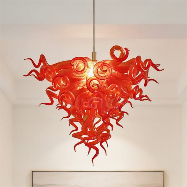 Wedding holiday festival decoration blown glass red chandelier art